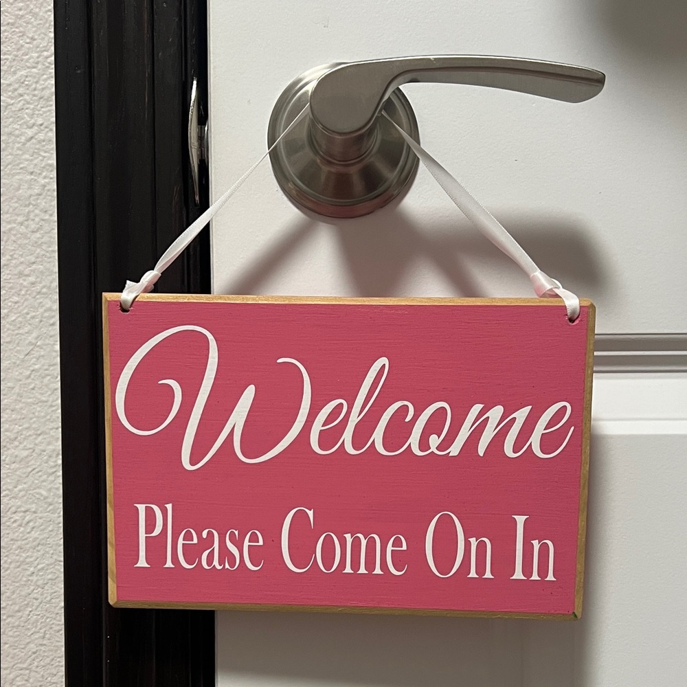 Pink Welcome Sign for Office